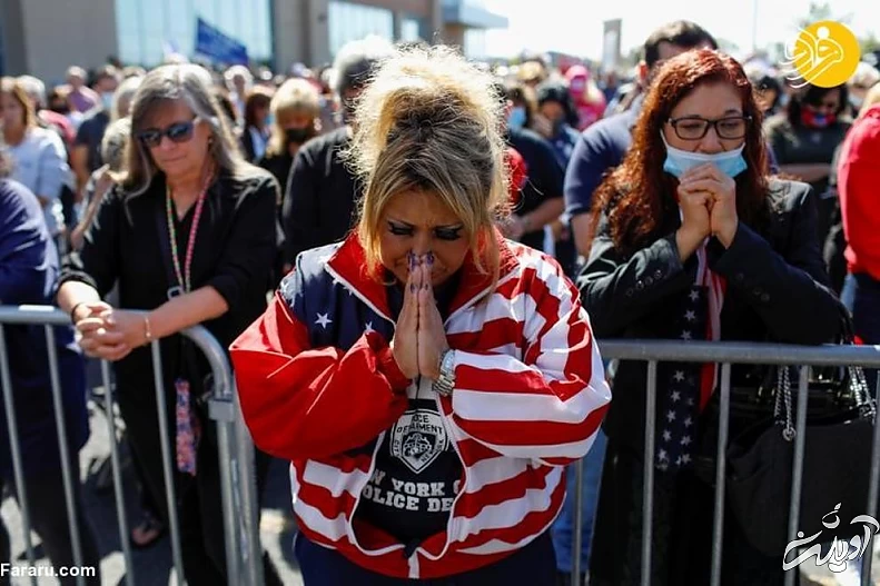 گزارش تصویری دعا برای بهبودی حال دونالد ترامپ